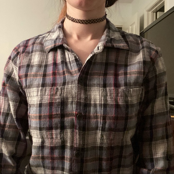 🤖 Blue and Orange Flannel - Picture 2 of 5